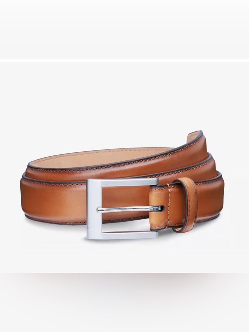 NWT Allen Edmonds Main Street Dress Belt European Calfskin Leather Walnut 40
